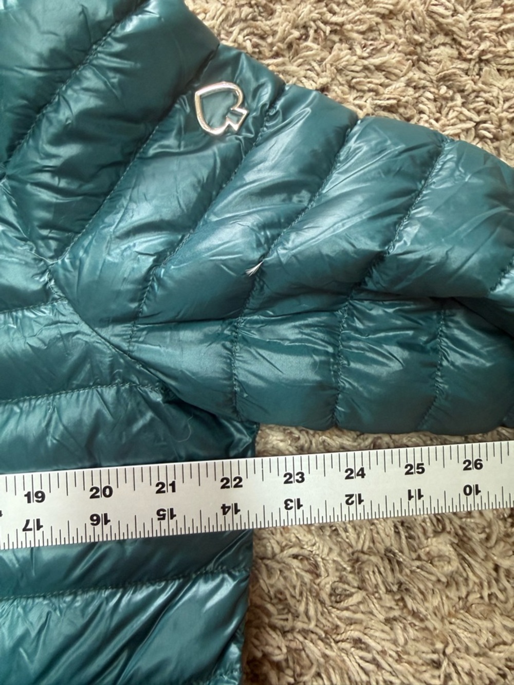 kate spade Teal Lightweight Quilted Packable hooded Puffer coat (XL) - Picture 13 of 16